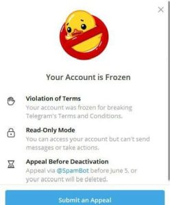 Telegram最新账号冻结申诉教程